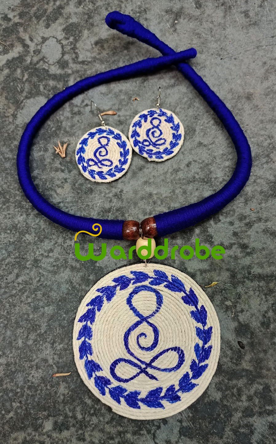 Handmade & Hand‑Painted Fabric Jewellery Set - Image 2