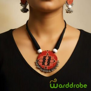 Handmade & Hand‑Painted Fabric Jewellery Set