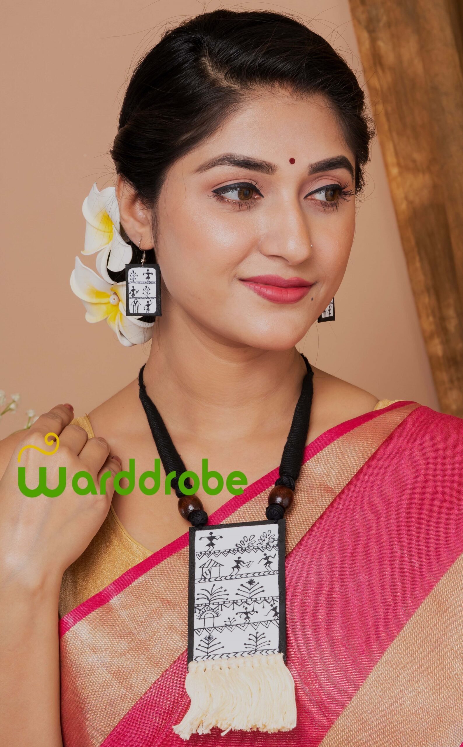 Handmade & Hand‑Painted Fabric Jewellery Set