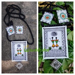 Handmade & Hand‑Painted Fabric Jewellery Set