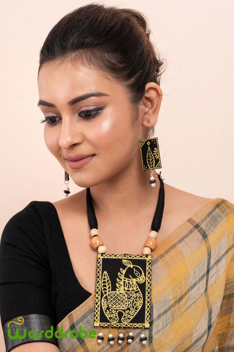 Handmade & Hand‑Painted Fabric Jewellery Set