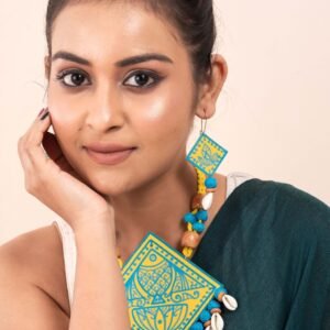 Handmade & Hand‑Painted Fabric Jewellery Set