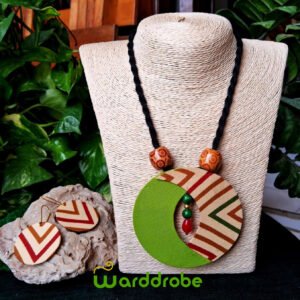 Handmade & Hand‑Painted Fabric Jewellery Set