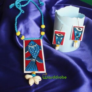 Handmade & Hand‑Painted Fabric Jewellery Set
