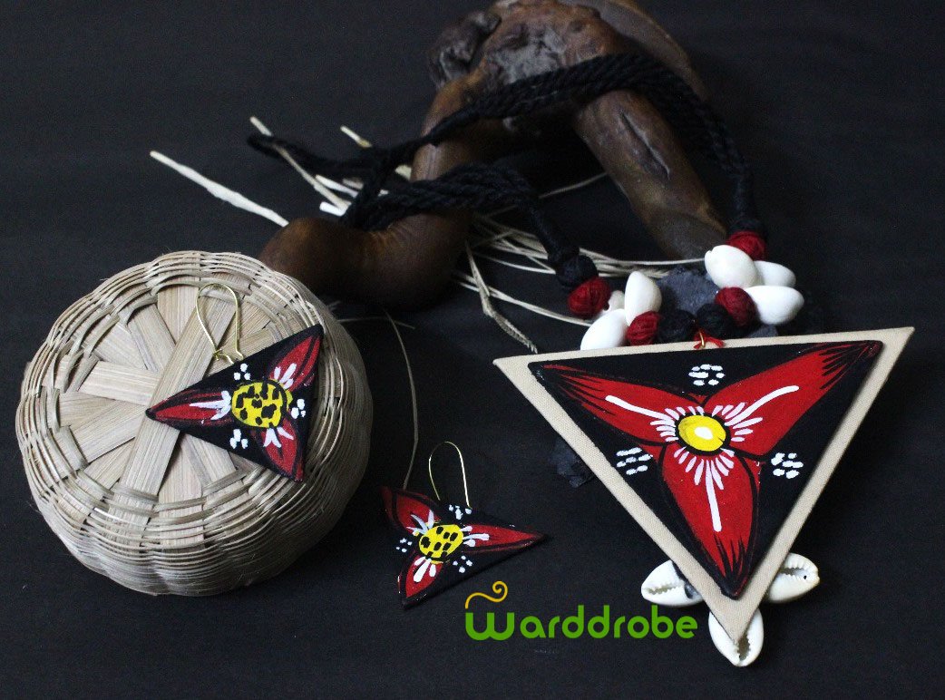 Handmade & Hand‑Painted Fabric Jewellery Set