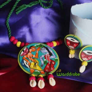 Handmade & Hand‑Painted Fabric Jewellery Set