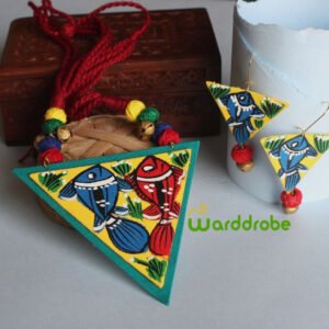 Handmade & Hand‑Painted Fabric Jewellery Set
