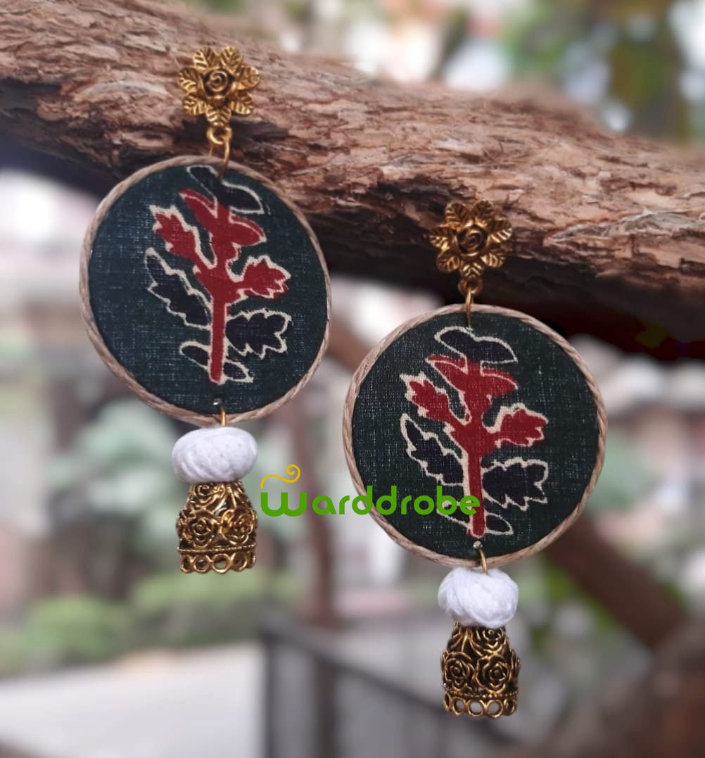 Handmade fabric jewellery earrings