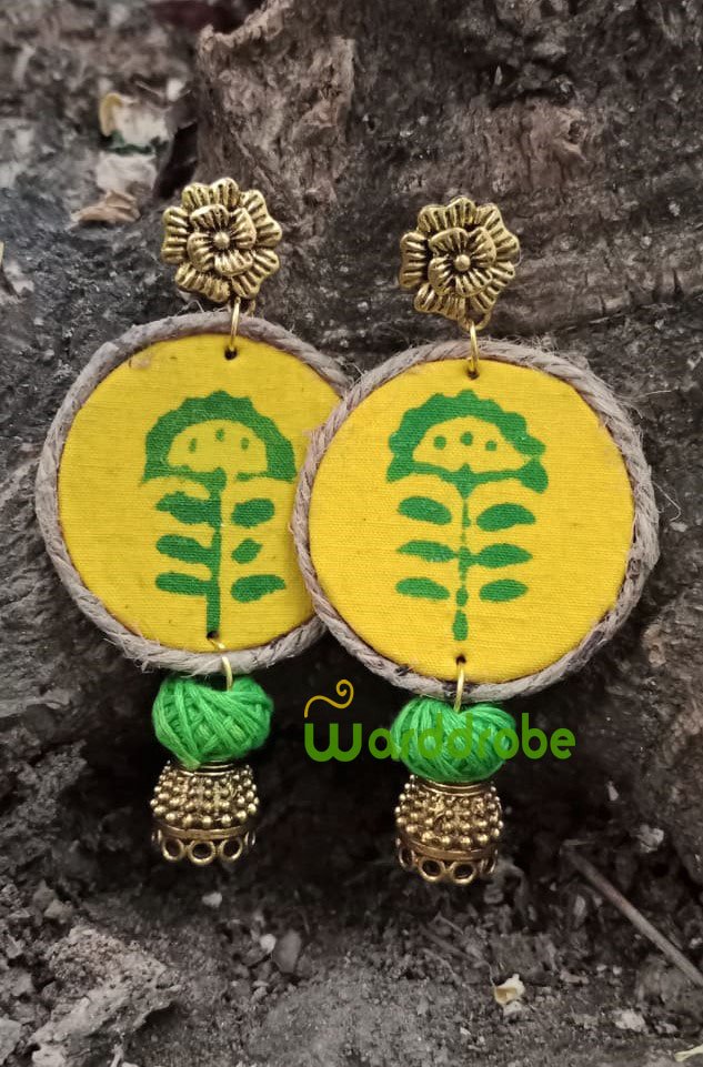 Handmade fabric jewellery earrings - Image 2