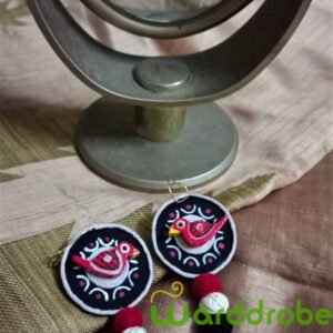 Handmade & Hand‑Painted fabric jewellery earrings
