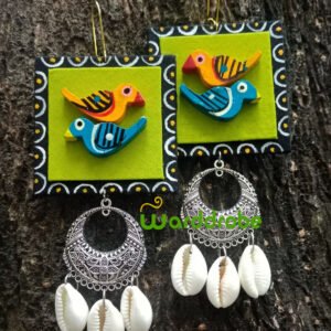 Handmade & Hand‑Painted fabric jewellery earrings