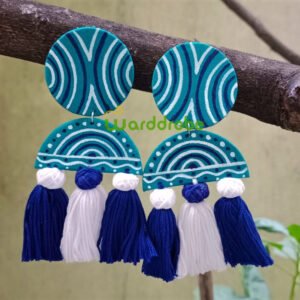 Handmade & Hand‑Painted fabric jewellery earrings