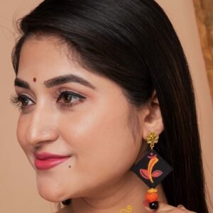 Handmade & Hand‑Painted fabric jewellery earrings