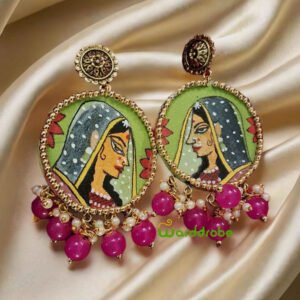 Handmade & Hand‑Painted fabric jewellery earrings