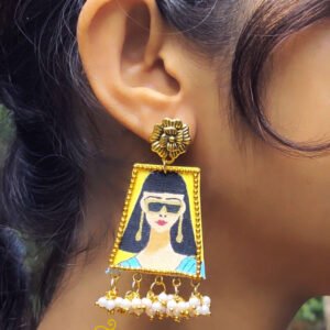 Handmade & Hand‑Painted fabric jewellery earrings