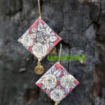 Handmade & Hand‑Painted fabric jewellery earrings