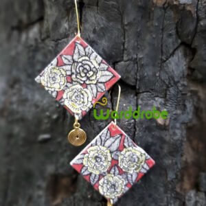 Handmade & Hand‑Painted fabric jewellery earrings