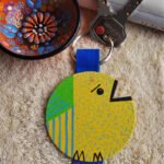 Handmade and hand Painted Fabric Keyrings