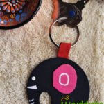 Handmade and hand Painted Fabric Keyrings