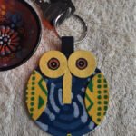 Handmade and hand Painted Fabric Keyrings