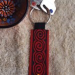 Handmade and hand Painted Fabric Keyrings