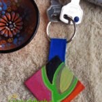 Handmade and hand Painted Fabric Keyrings