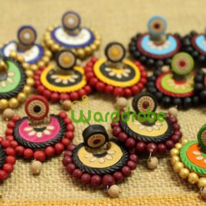Handmade & Hand‑Painted Terracotta Jewellery Earrings.
