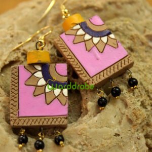 Handmade & Hand‑Painted Terracotta Jewellery Earrings.