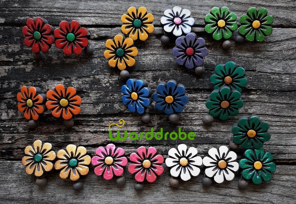 Handmade & Hand‑Painted Terracotta Jewellery Earrings. - Image 4