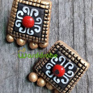 Handmade & Hand‑Painted Terracotta Jewellery Earrings.