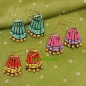 Handmade & Hand‑Painted Terracotta Jewellery Earrings.