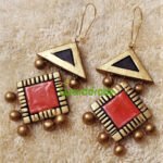 Handmade & Hand‑Painted Terracotta Jewellery Earrings.