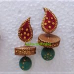 Handmade & Hand‑Painted Terracotta Jewellery Earrings.