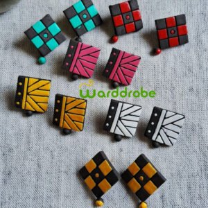 Handmade & Hand‑Painted Terracotta Jewellery Earrings.