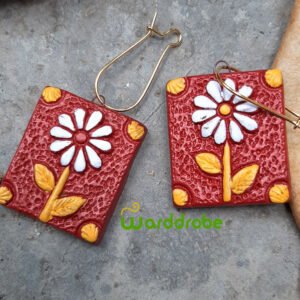 Handmade & Hand‑Painted Terracotta Jewellery Earrings.