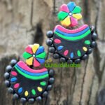 Handmade & Hand‑Painted Terracotta Jewellery Earrings.
