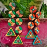 Handmade & Hand‑Painted Terracotta Jewellery Earrings.