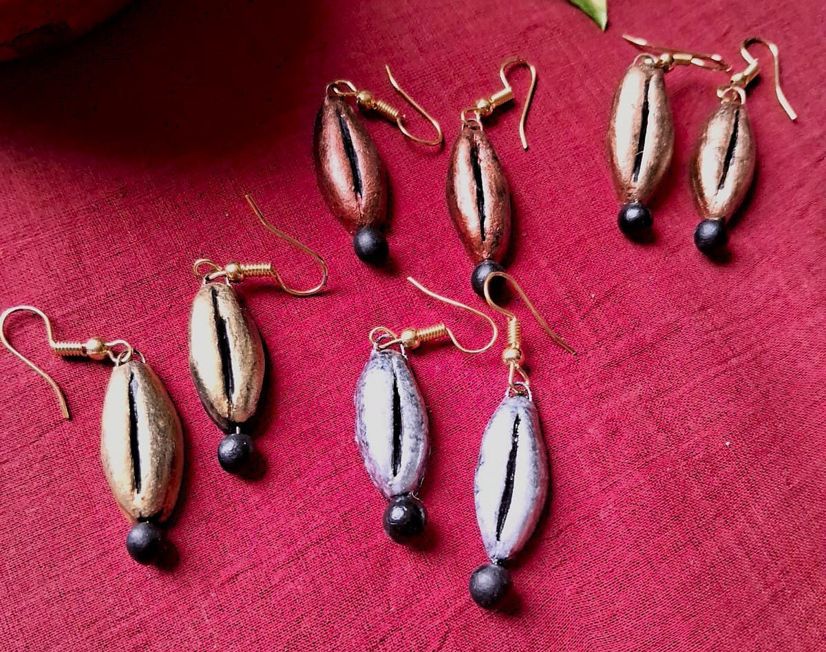 Handmade & Hand‑Painted Terracotta Jewellery Earrings.