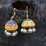 Handmade & Hand‑Painted Terracotta Jewellery Earrings.