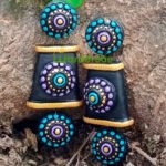 Handmade & Hand‑Painted Terracotta Jewellery Earrings.