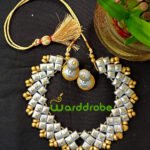 Handmade & Hand‑Painted Terracotta Jewellery Pendant Set.