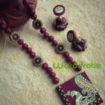 Handmade & Hand‑Painted Terracotta Jewellery Pendant Set.