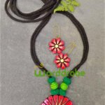 Handmade & Hand‑Painted Terracotta Jewellery Pendant Set.