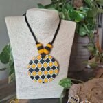 Handmade & Hand‑Painted Terracotta Jewellery Pendant Set.