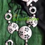 Handmade & Hand‑Painted Terracotta Jewellery Pendant Set.