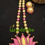 Handmade & Hand‑Painted Terracotta Jewellery Pendant Set.