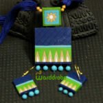 Handmade & Hand‑Painted Terracotta Jewellery Pendant Set.