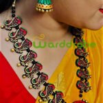 Handmade & Hand‑Painted Terracotta Jewellery Pendant Set.