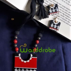 Handmade & Hand‑Painted Terracotta Jewellery Pendant Set.