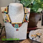 Handmade & Hand‑Painted Terracotta Jewellery Pendant Set.